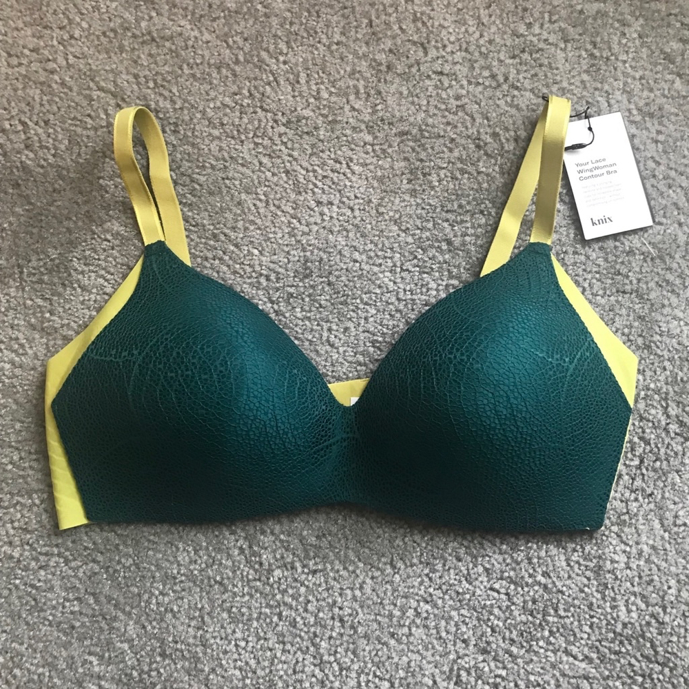 NWT Knix Lace WingWoman Contour Bra in Emerald Lace | Size 5